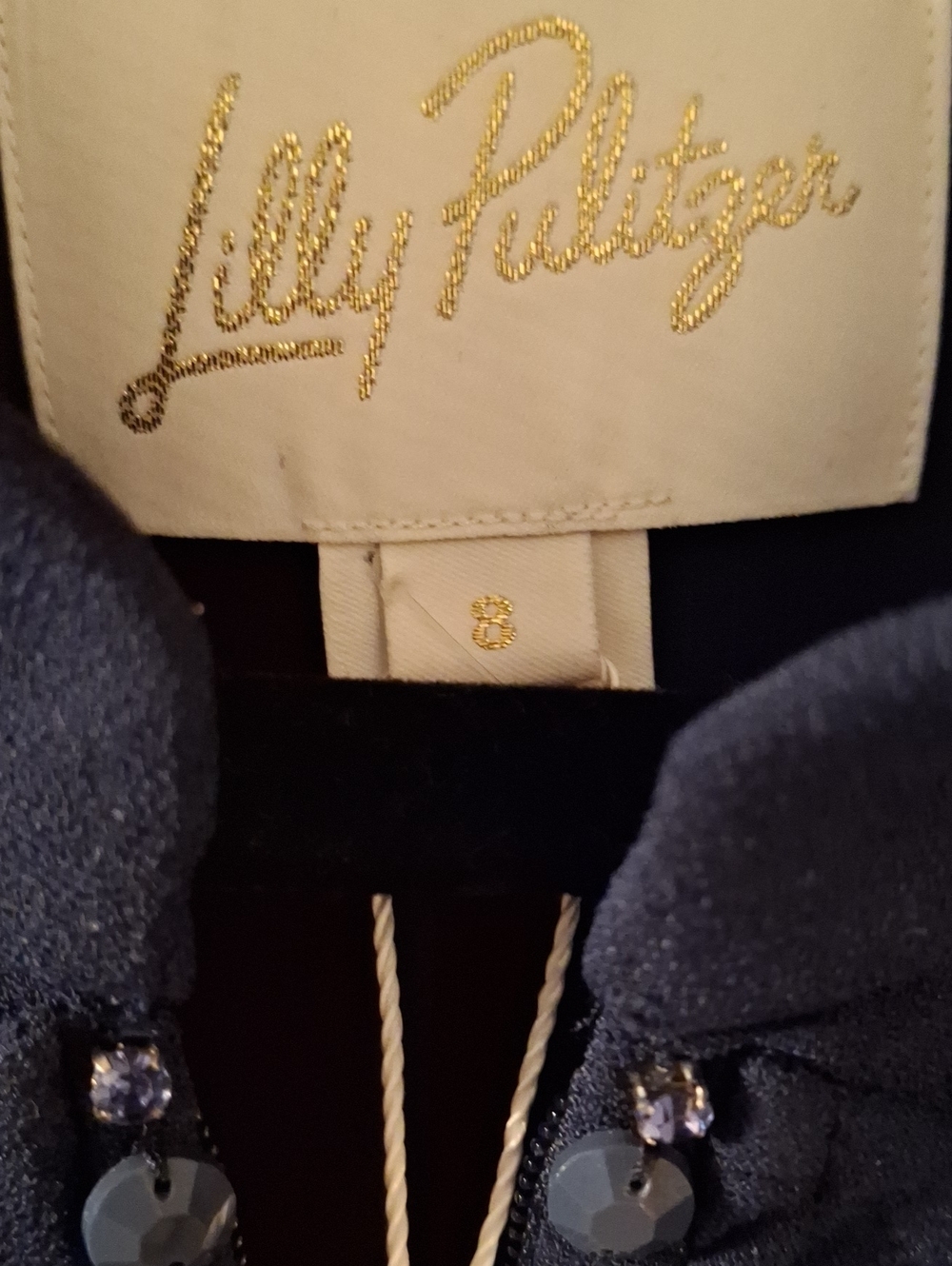 Lilly Pulitzer Adalee Ruffle Beaded Shift In True Navy - Picture 3 of 10